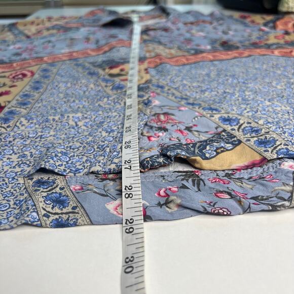 Christian Siriano Women's Top New York Button Up Patchwork Shirt Artsy Size L - Picture 13 of 16